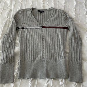 Tommy Hilfiger Gray V-neck Sweater